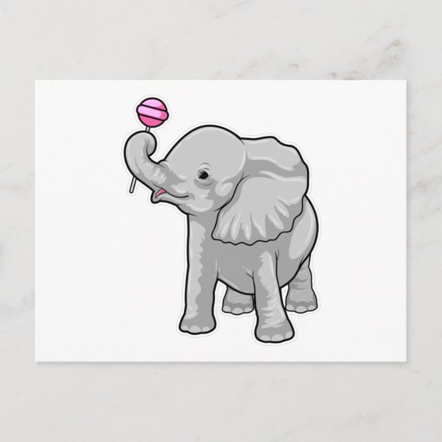 Elefant-Lutscher Postkarte (Vorderseite)