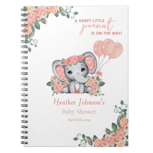 Elefant Mädchen Babyparty Notizblock