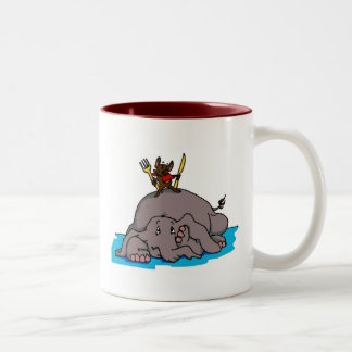 Elefant-Mahlzeit-Tasse Zweifarbige Tasse