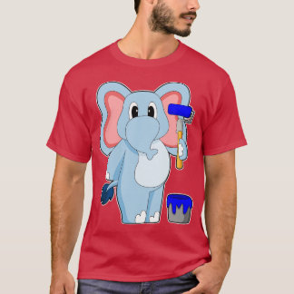 Elefant Malen Pinsel Farbeimer T-Shirt