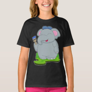 Elefant Maler Pinselmalerei T-Shirt