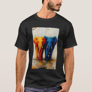 Elefant Malerei Afrika Wildtiere Zoo Tierliebhaber T-Shirt