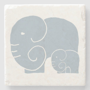 Elefant Mama & Baby Stein Untersetzer