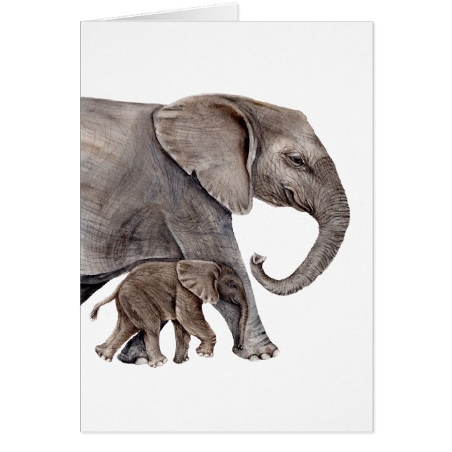 Elefant mit Baby Elephant (Vorne)