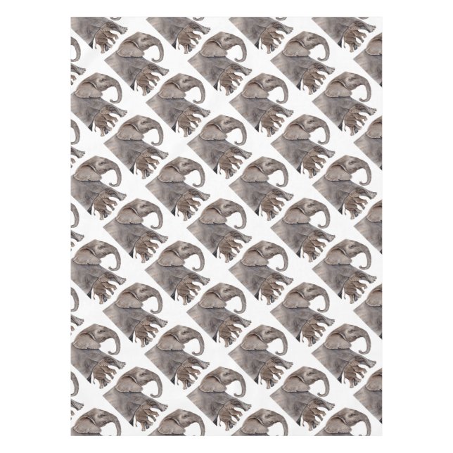 Elefant mit Baby Elephant Tischdecke (Vorderseite)