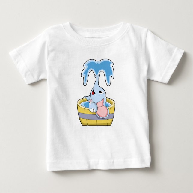 Elefant mit Badewanne voller Wasser Baby T-shirt (Vorderseite)