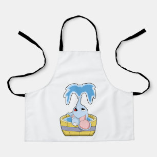 Elefant mit Badewanne voller Wasser Schürze