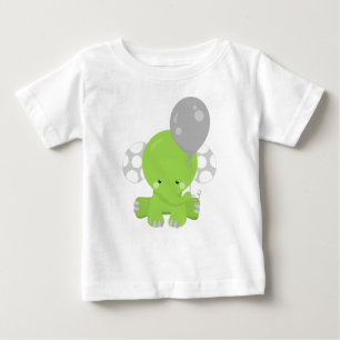 Elefant mit Ballon, grüner Elefant, Süße Tier Baby T-shirt