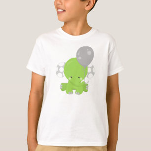 Elefant mit Ballon, grüner Elefant, Süße Tier T-Shirt