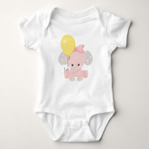 Elefant mit Ballon, Niedlicher Elefant, Krone, Ste Baby Strampler