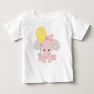 Elefant mit Ballon, Niedlicher Elefant, Krone, Ste Baby T-shirt