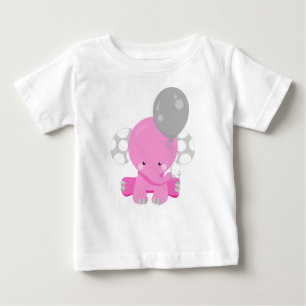 Elefant mit Ballon, rosa Elefant, Süße Tier Baby T-shirt