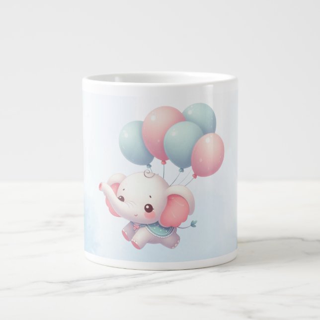 Elefant mit Ballons Jumbo-Tasse (Vorderseite)