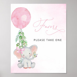 Elefant mit Balloon Baby Dusche Dekor Favoriten Poster