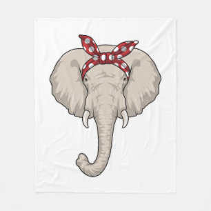 Elefant mit Bandana Fleecedecke