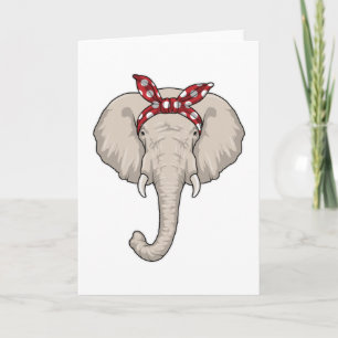 Elefant mit Bandana Karte