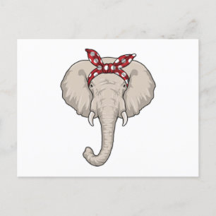 Elefant mit Bandana Postkarte