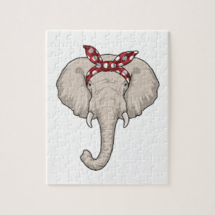 Elefant mit Bandana Puzzle