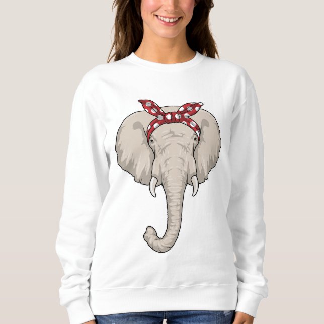 Elefant mit Bandana Sweatshirt (Vorderseite)