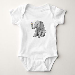 Elefant mit Blume Baby Strampler
