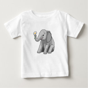 Elefant mit Blume Baby T-shirt