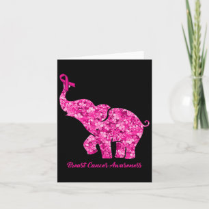 Elefant mit Blume Brustkrebs-Bewusstsein Ribbo Karte