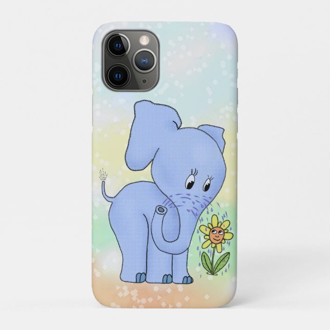 Elefant mit Blume Case-Mate iPhone Hülle (Rückseite)