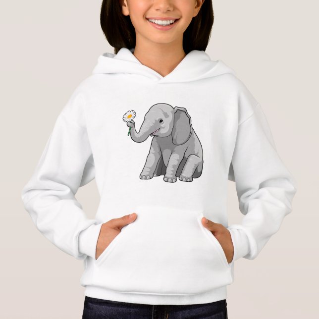 Elefant mit Blume Hoodie (Vorderseite)