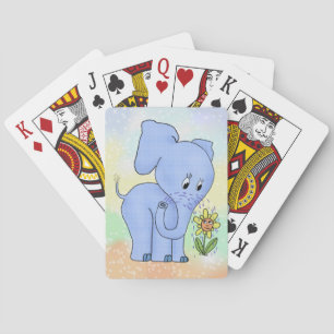 Elefant mit Blume Spielkarten