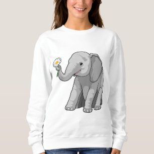 Elefant mit Blume Sweatshirt
