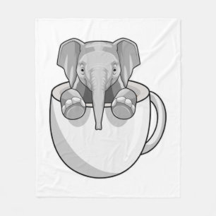 Elefant mit Cup Fleecedecke