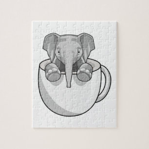 Elefant mit Cup Puzzle