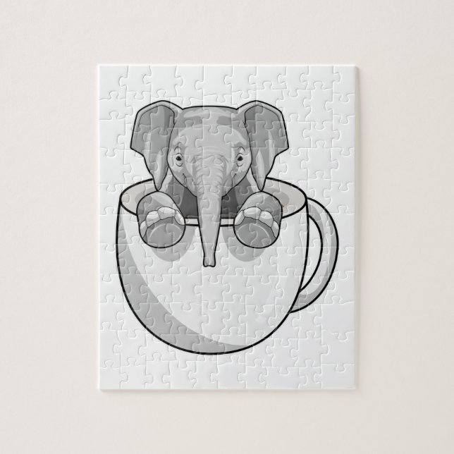 Elefant mit Cup Puzzle (Vertikal)
