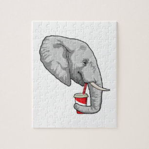 Elefant mit Drink Puzzle