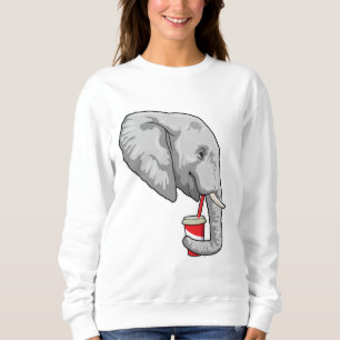 Elefant mit Drink Sweatshirt