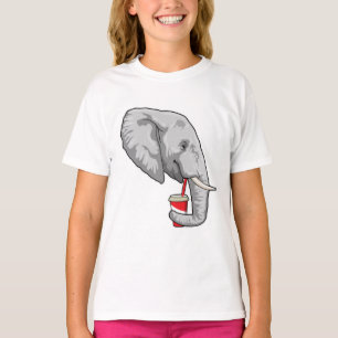 Elefant mit Drink T-Shirt