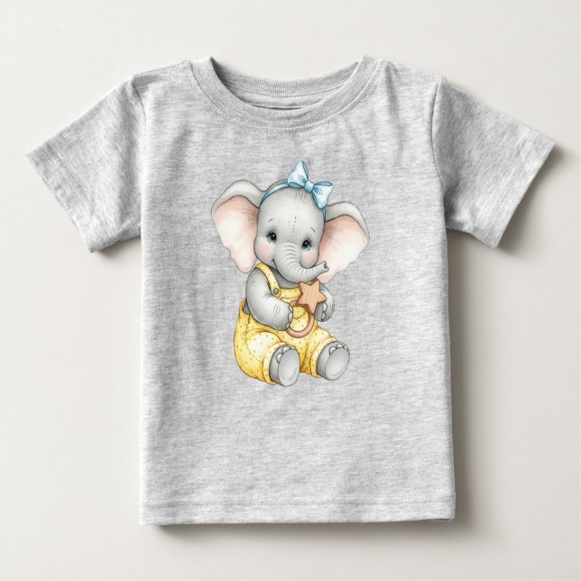 Elefant mit einer Schlacht von Natasha Us Baby T-shirt (Vorderseite)