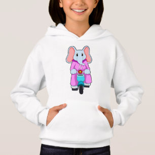 Elefant mit Fahrrad Hoodie