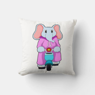 Elefant mit Fahrrad Kissen
