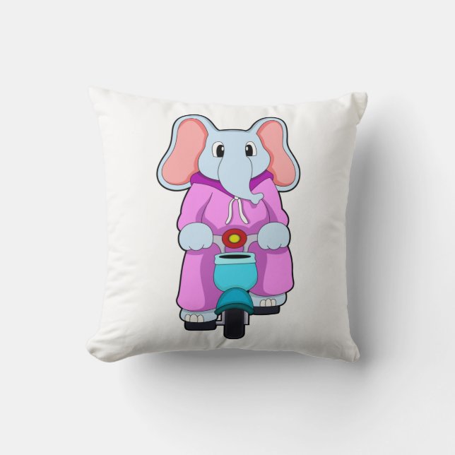 Elefant mit Fahrrad Kissen (Vorderseite)