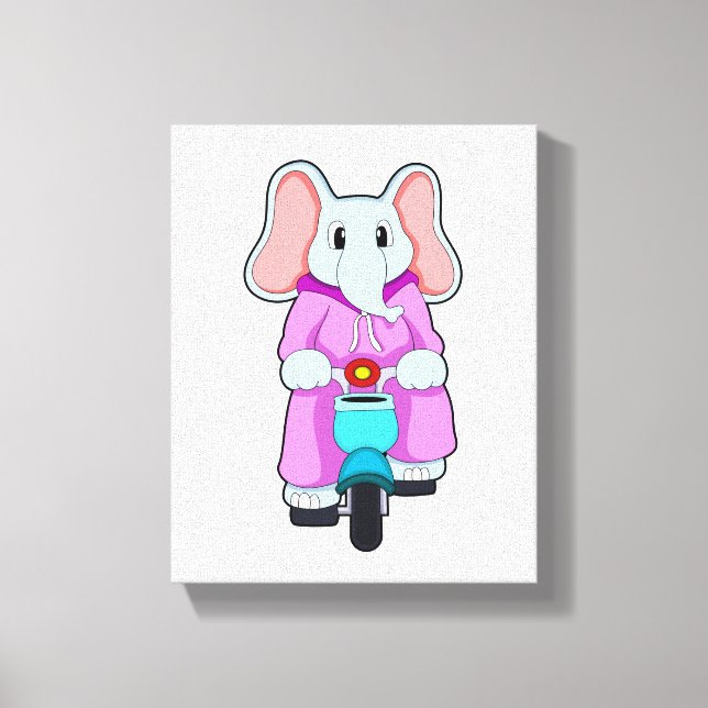 Elefant mit Fahrrad Leinwanddruck (Vorderseite)