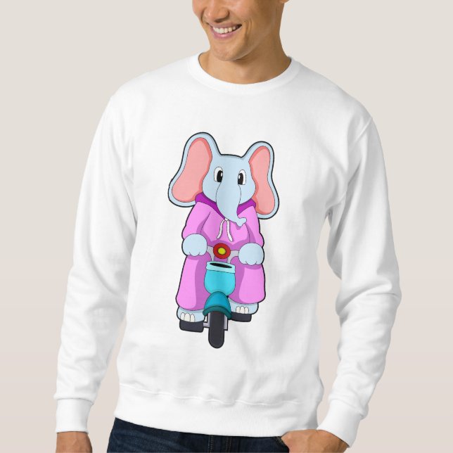 Elefant mit Fahrrad Sweatshirt (Vorderseite)