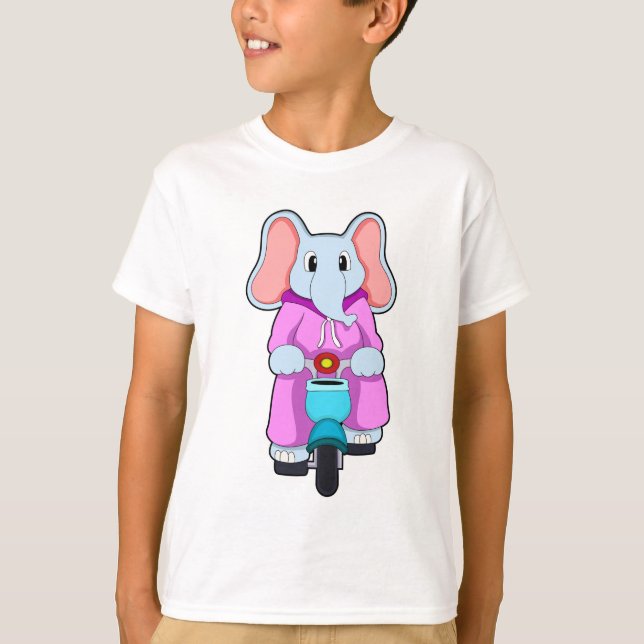 Elefant mit Fahrrad T-Shirt (Vorderseite)