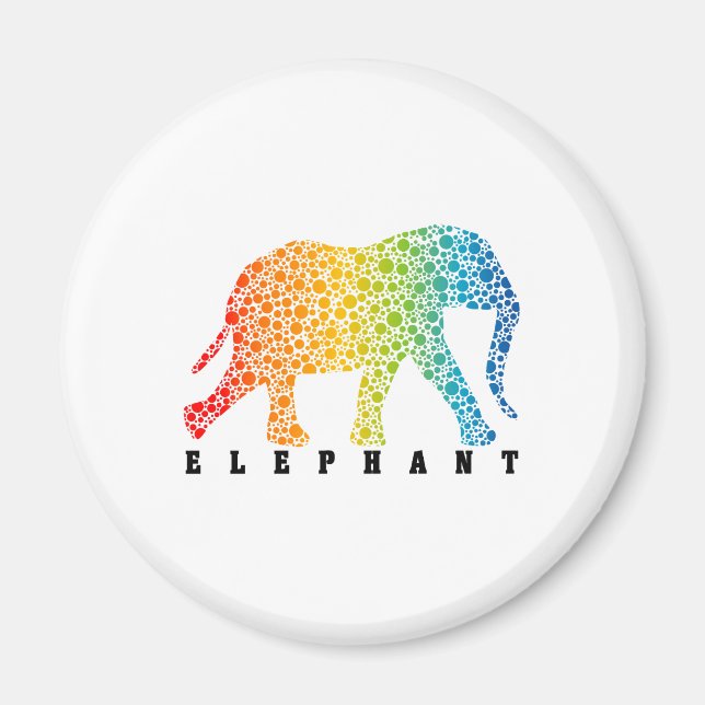 Elefant mit Farben Magnet (Vorne)
