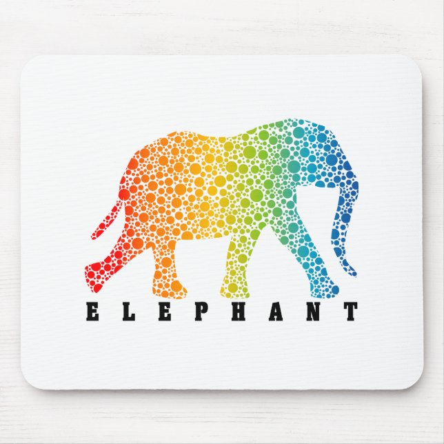 Elefant mit Farben Mousepad (Vorne)