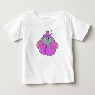 Elefant mit Fieberthermometer Baby T-shirt