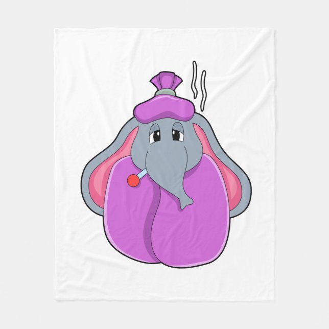 Elefant mit Fieberthermometer Fleecedecke (Vorderseite)
