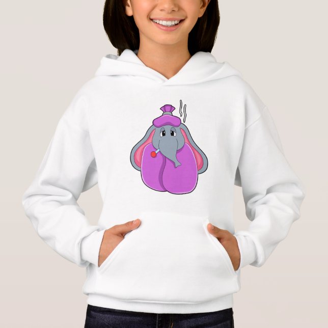 Elefant mit Fieberthermometer Hoodie (Vorderseite)