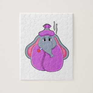 Elefant mit Fieberthermometer Puzzle