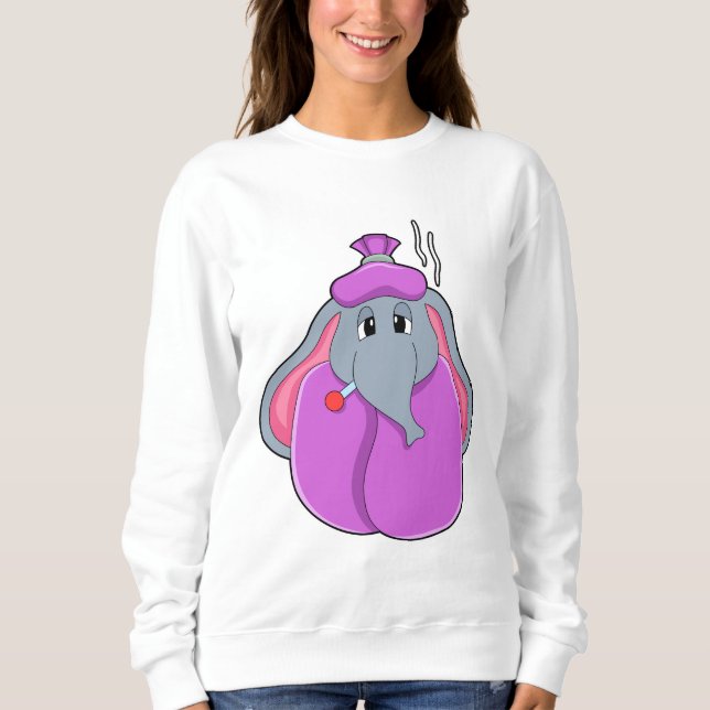 Elefant mit Fieberthermometer Sweatshirt (Vorderseite)